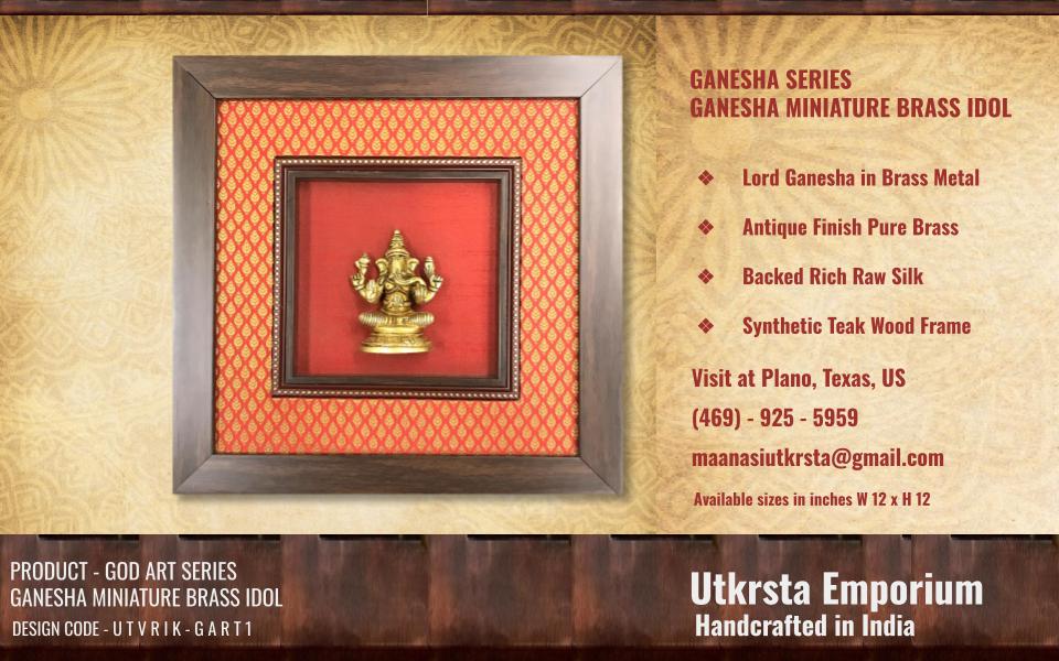 Ganesha in Brass Indian God Art (GART1)