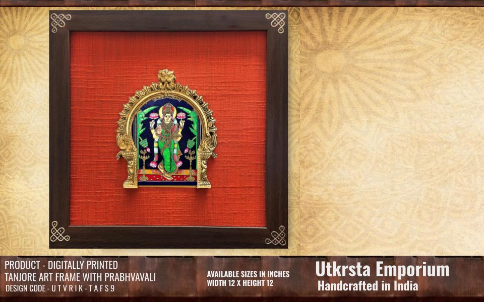 Goddess Lakshmi in Tanjore Art Frame (TAFS9)