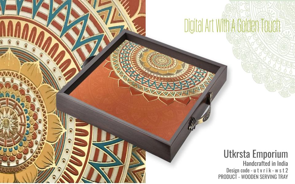 Wooden Tray Earthy Digital Prin