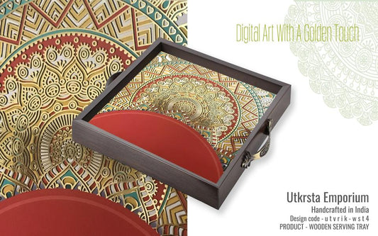 Wooden Tray Earthy Digital Prin