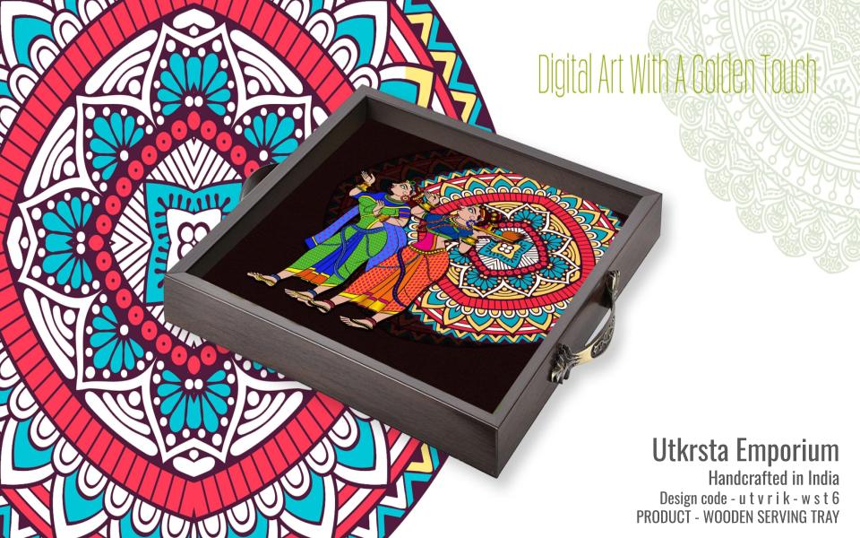 Wooden Tray Welcome Digital Print